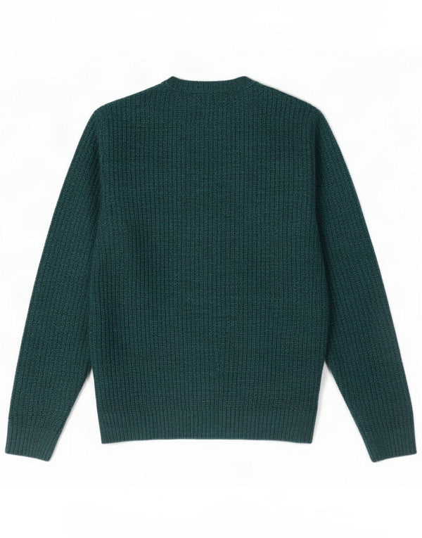 Marks & Spencer Mens Boat Neck Jumper Sweater Medium Green Acrylic