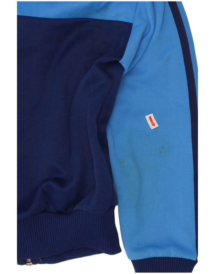 ADIDAS Boys Tracksuit Top Jacket 9-10 Years Navy Blue Colourblock