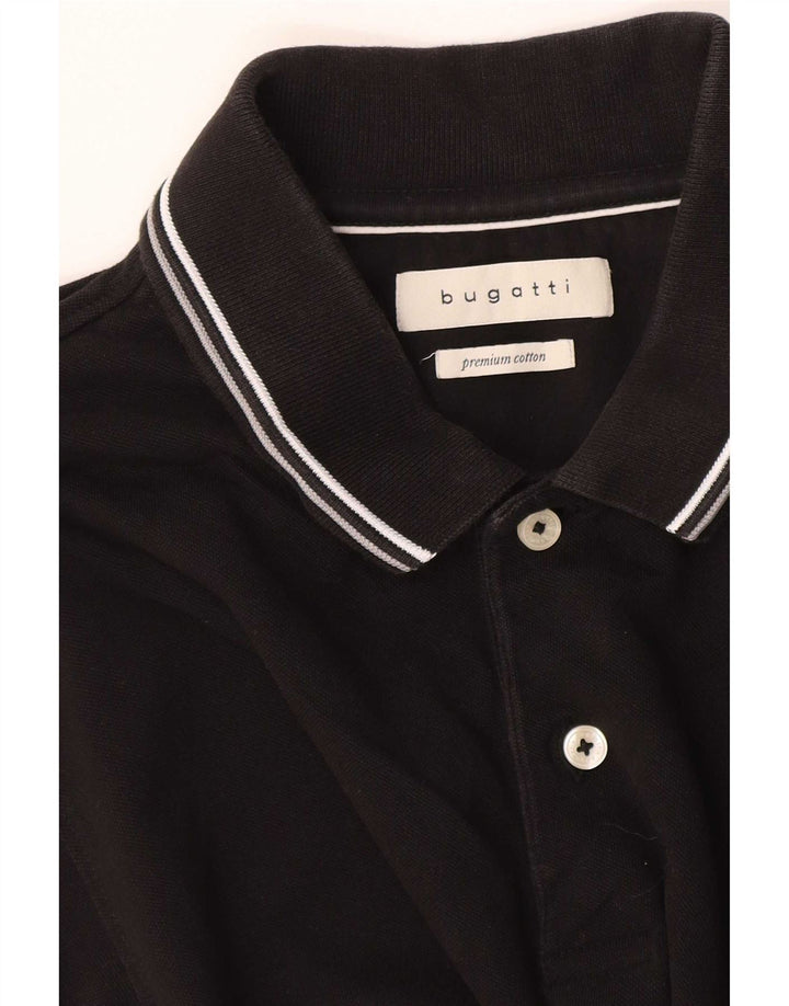 Bugatti Mens Polo Shirt Medium Black Striped