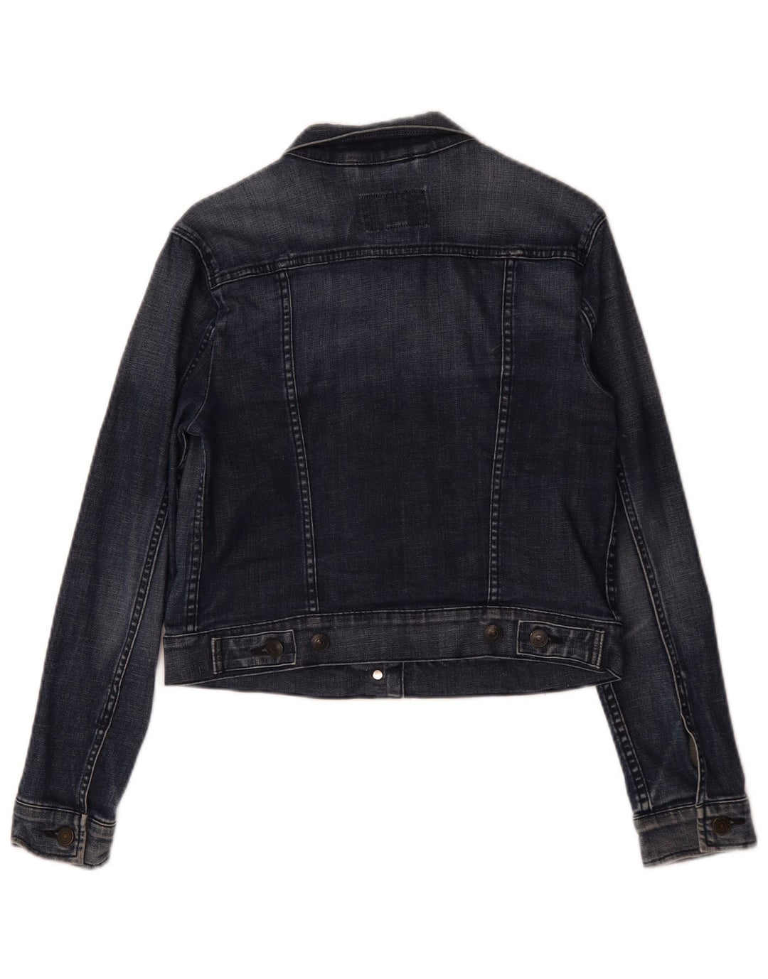 Levi's Womens Crop Denim Jacket UK 12 Medium Navy Blue Cotton