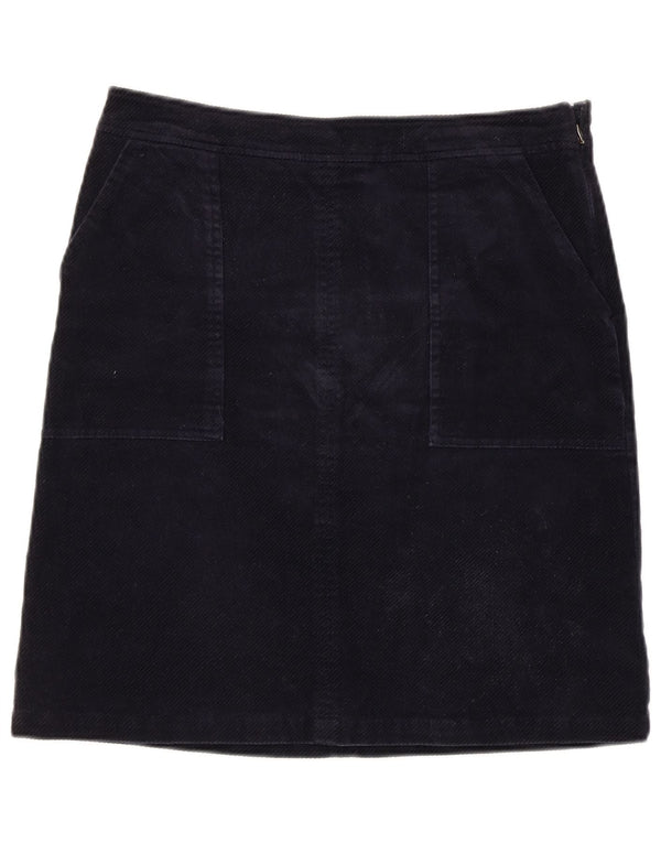 White Stuff Womens Corduroy Skirt UK 10 Small W32 Navy Blue Cotton