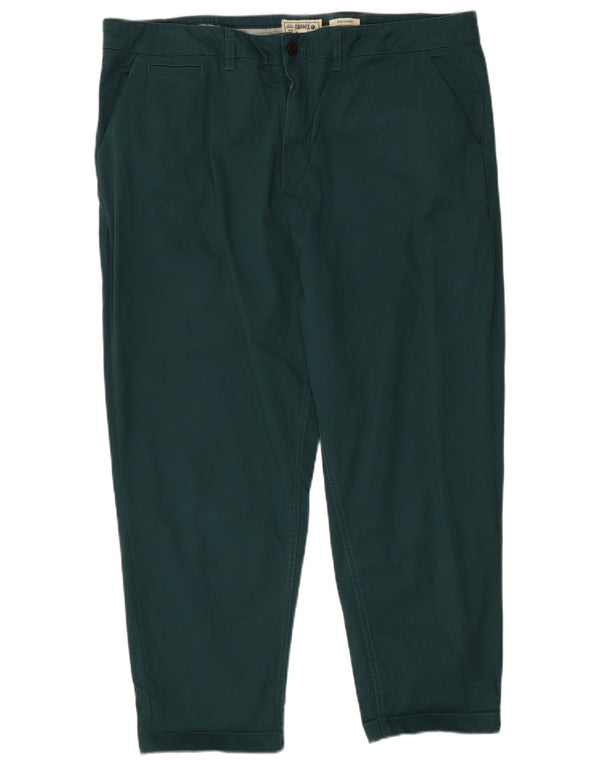 Fat Face Womens Crop Chino Trousers UK 18 XL W40 L25 Green Cotton