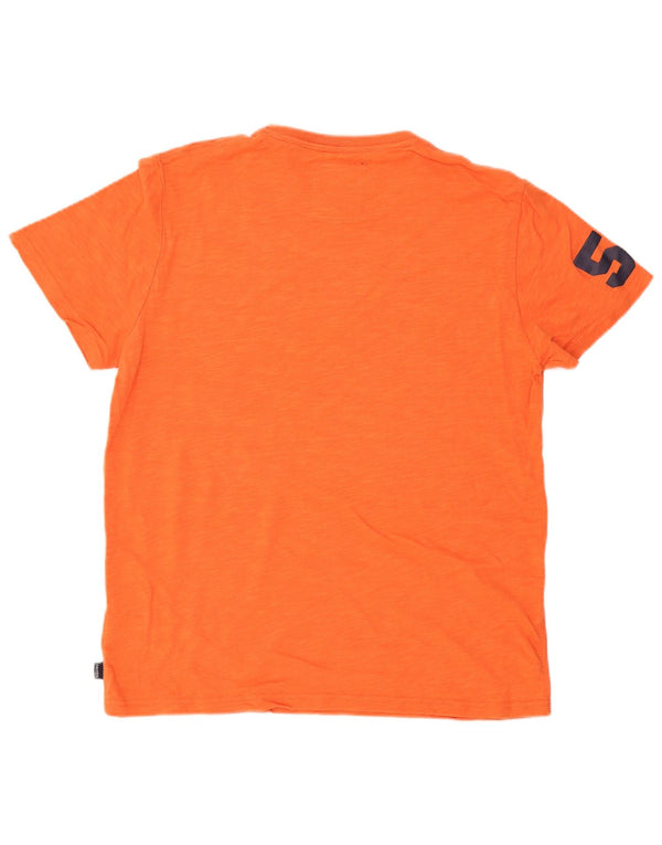 Superdry Mens Graphic T-Shirt Top 2XL Orange Cotton