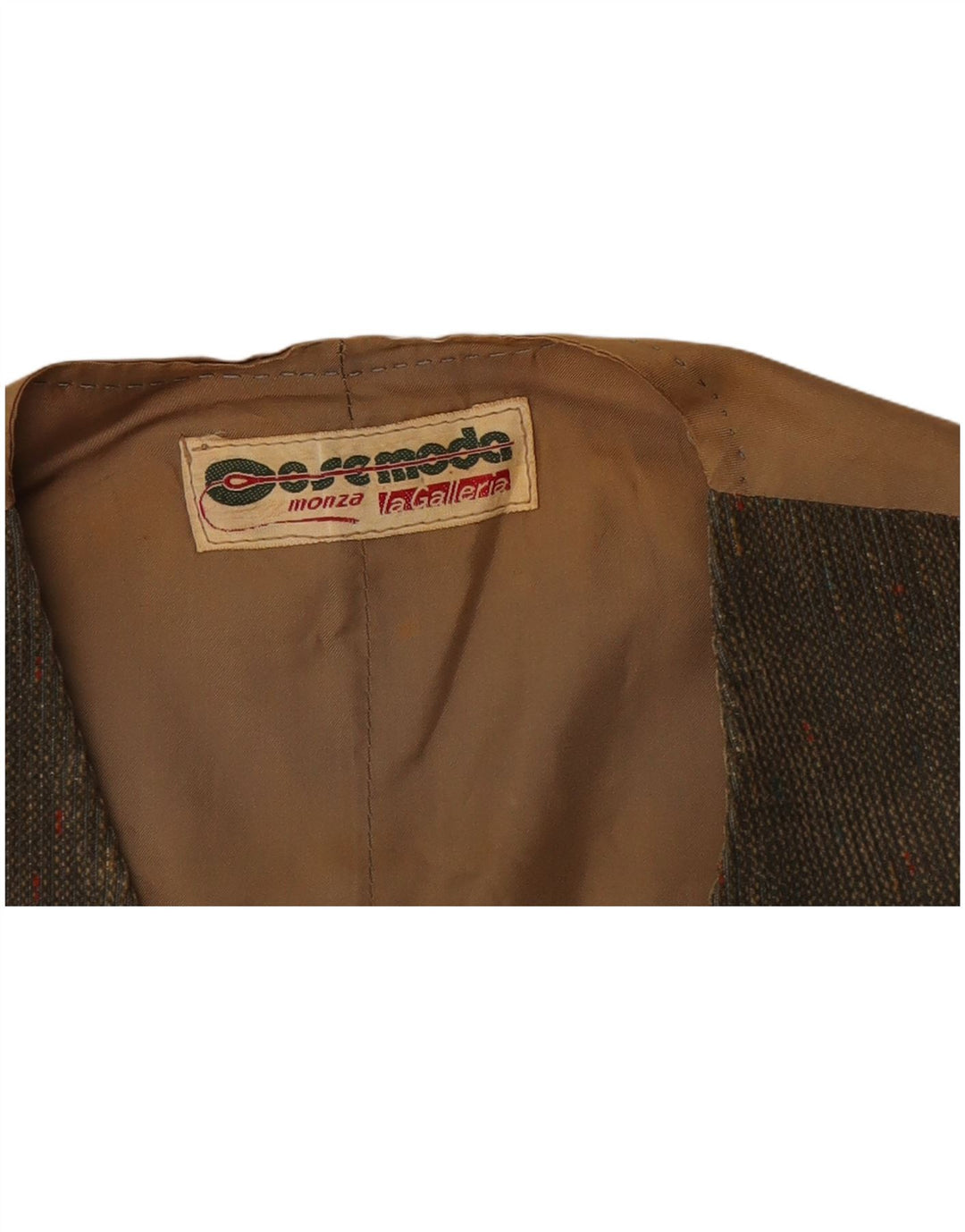 Monza Mens Waistcoat Small Khaki Flecked