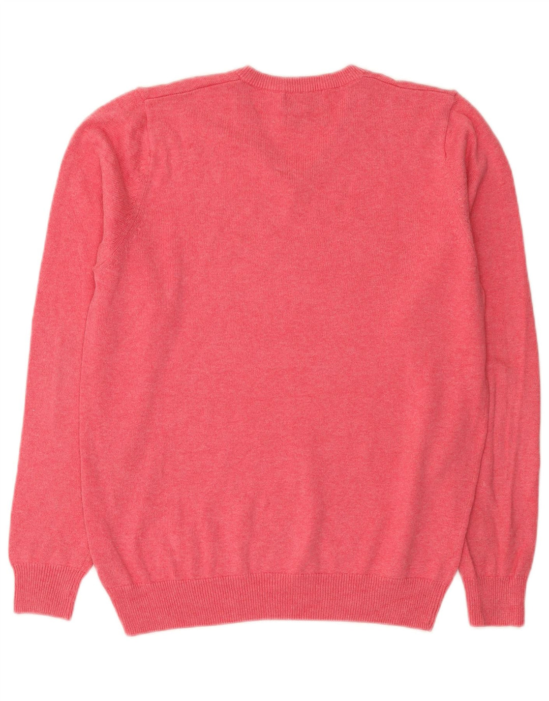 Marks & Spencer Mens V-Neck Jumper Sweater Medium Pink Cotton