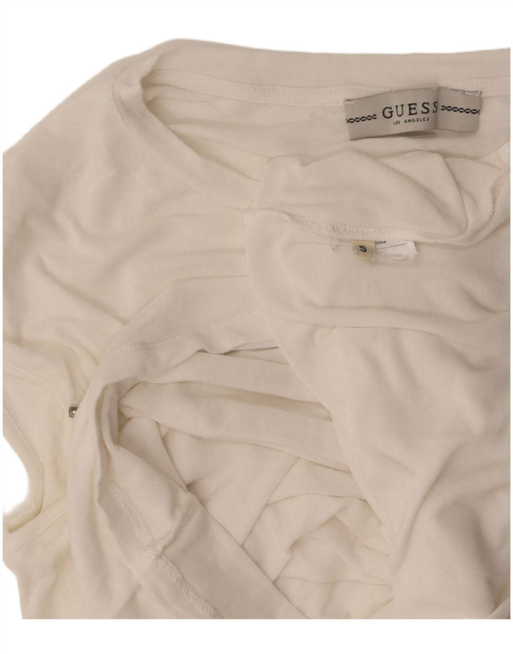 GUESS Womens T-Shirt Top UK 10 Small White