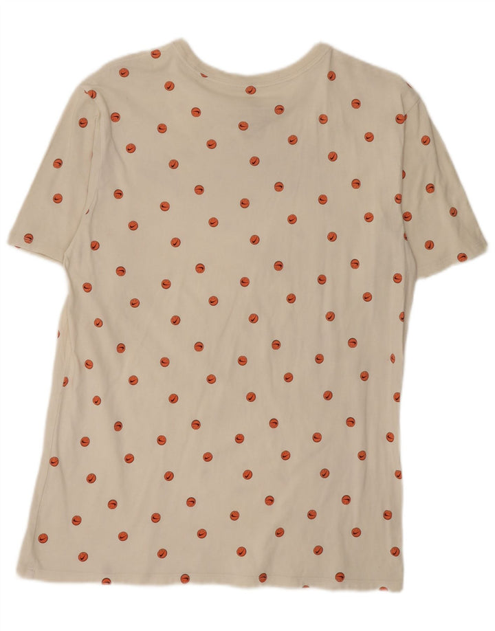 NIKE Womens Athletic Cut Graphic T-Shirt Top UK 16 Large White Polka Dot