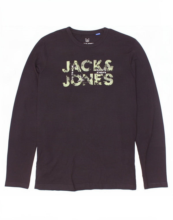 Jack & Jones Boys Graphic Top Long Sleeve 13-14 Years Black