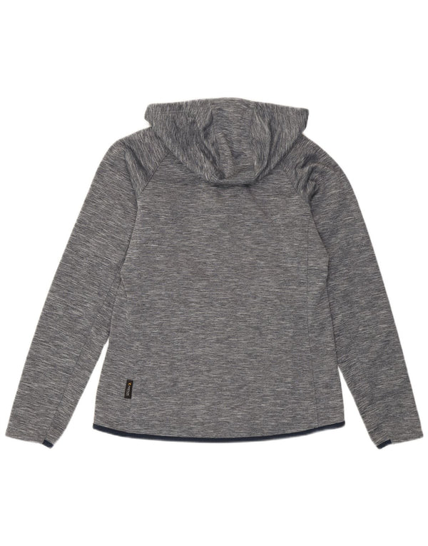 Jack Wolfskin Womens Zip Hoodie Sweater UK 12 medium Grey Flecked Polyester