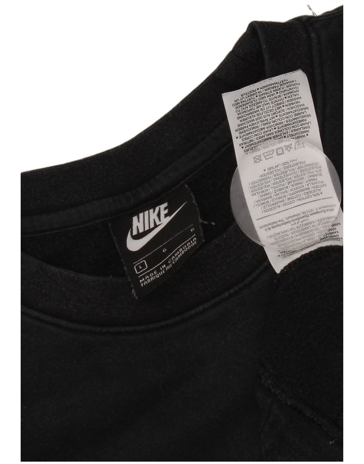 NIKE Mens Sweatshirt Jumper Large Black Cotton