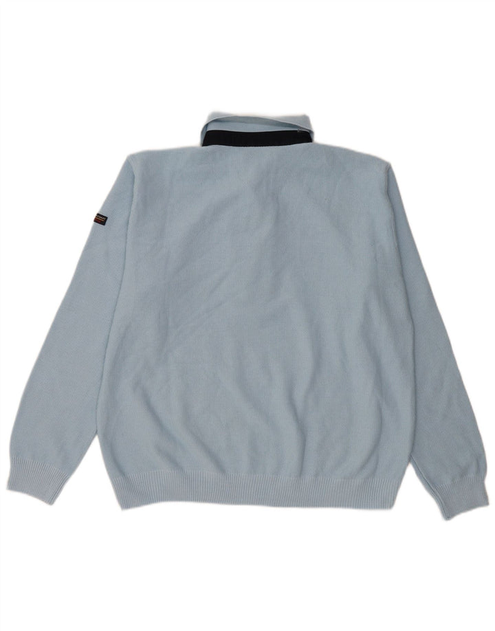 Green Coast Mens Polo Neck Jumper Sweater IT 50 Medium Blue