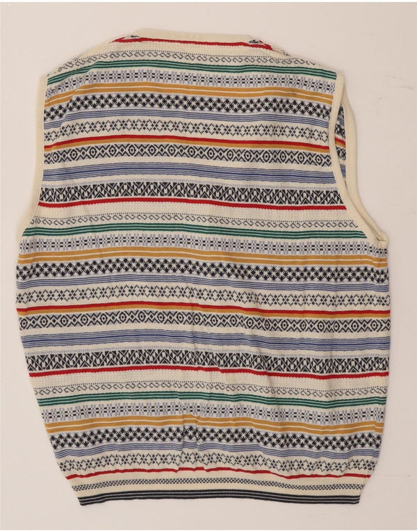 Gabriella Frattini Mens Cardigan Sweater Medium Multicoloured Fair Isle
