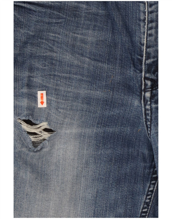 Calvin Klein Womens Distressed Bootcut Jeans W33 L29 Blue Cotton