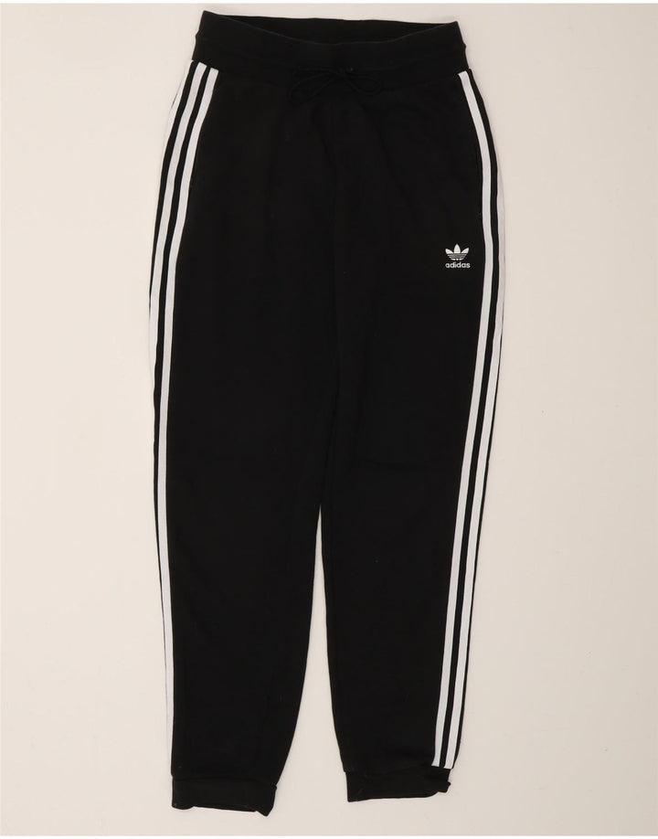 ADIDAS Womens Tracksuit Trousers Joggers UK 10 Small  Black Cotton