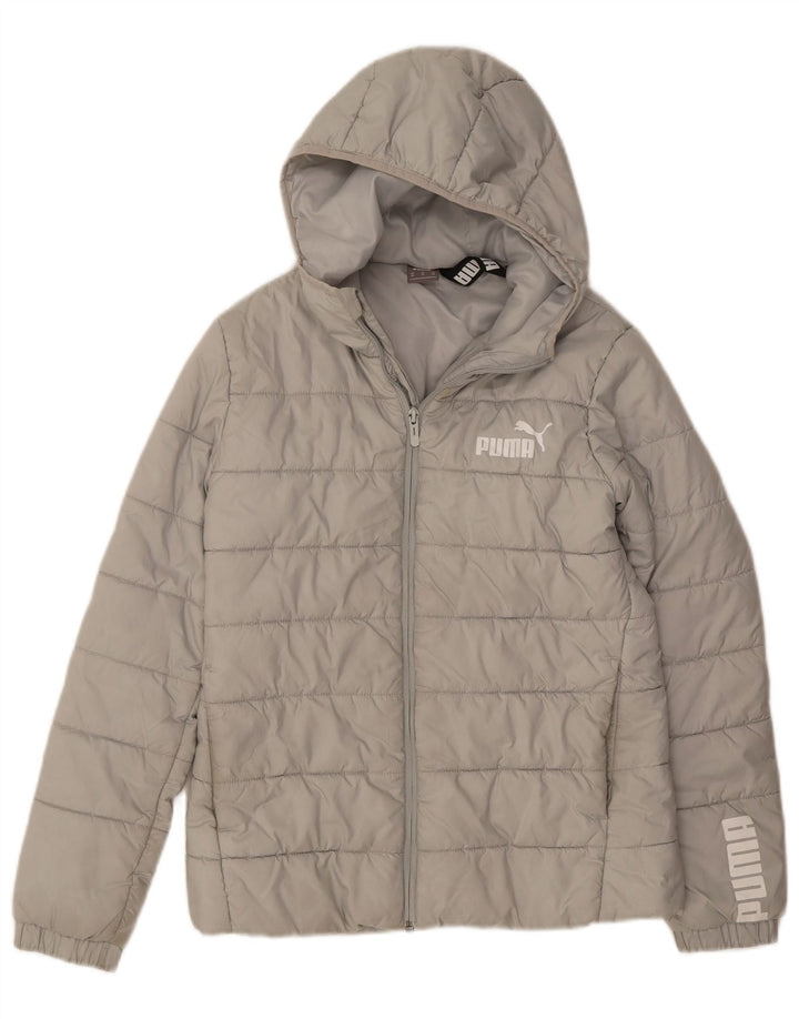 PUMA Mens Hooded Padded Jacket UK 34 XS Grey Polyester