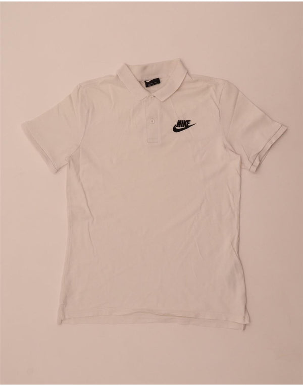 Nike Mens Polo Shirt Medium White Cotton