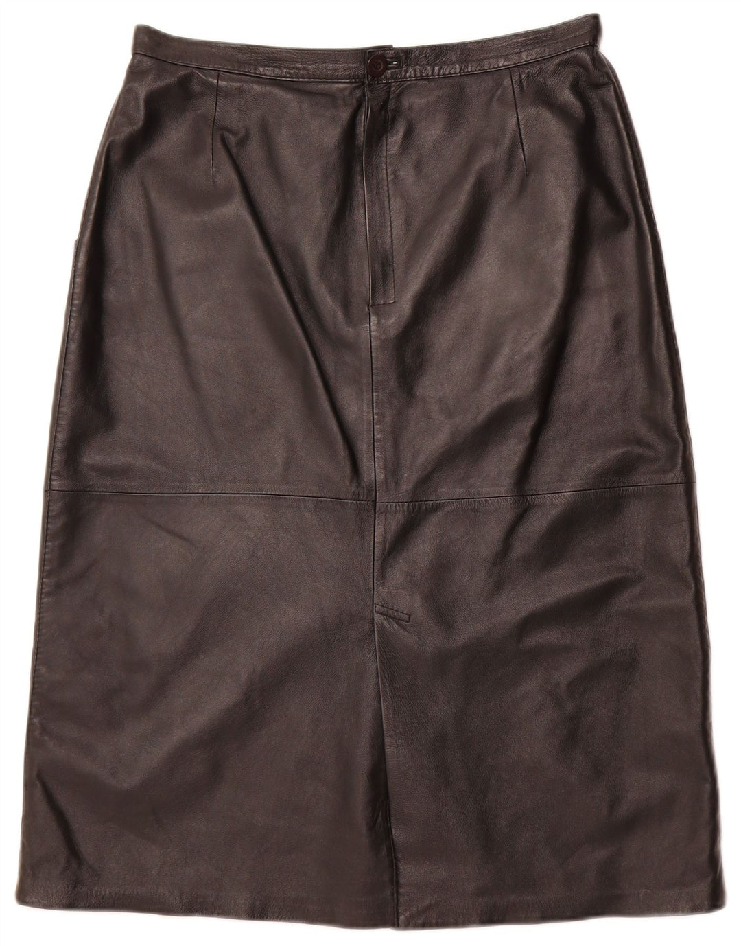 VINTAGE Womens Leather Skirt IT 44 Medium W32  Black