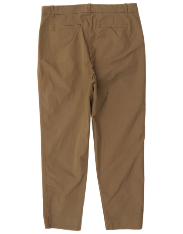 Marks & Spencer Womens Slim Chino Trousers UK 16 Large W32 L28 Khaki Cotton