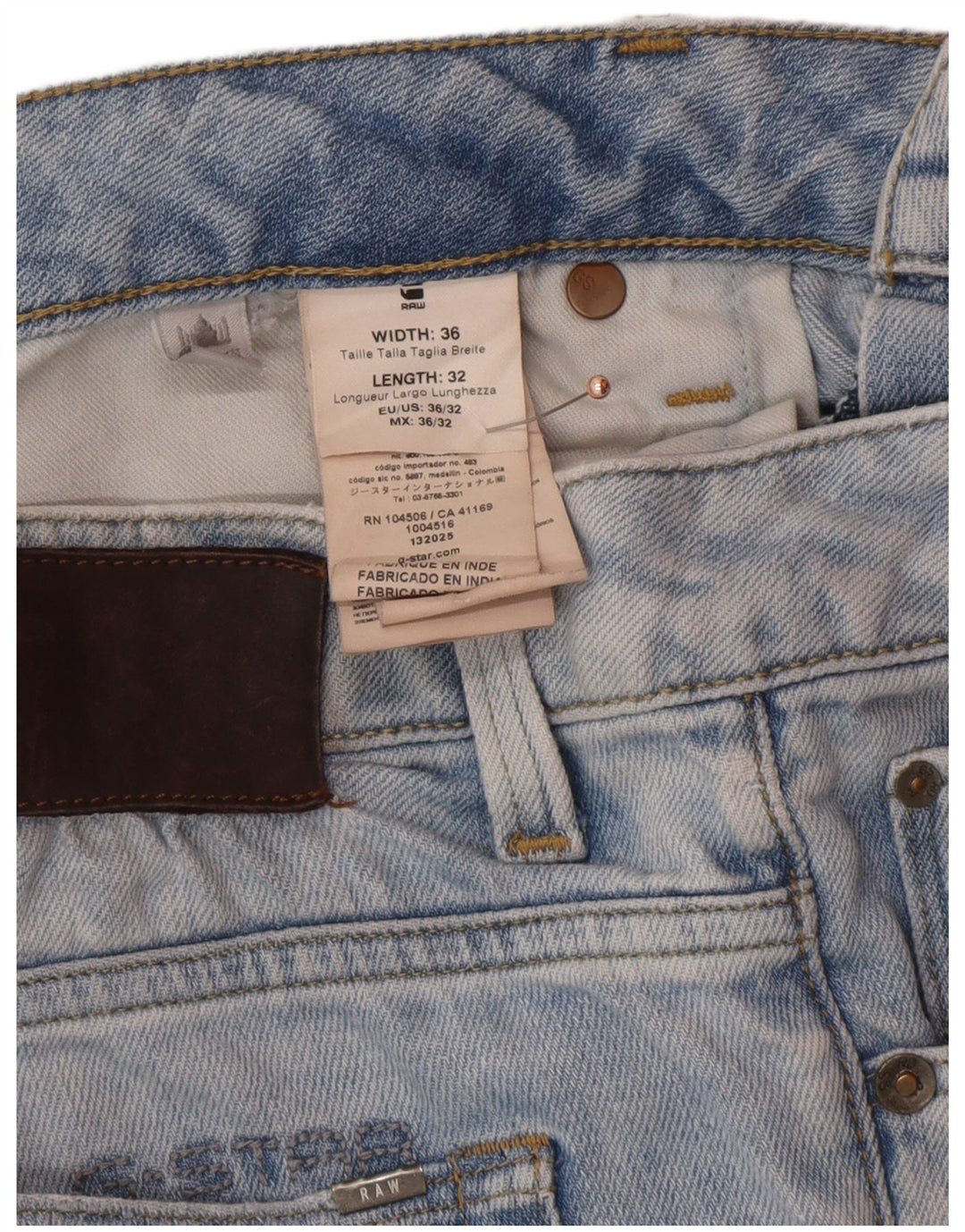 G-STAR Mens Distressed Slim Jeans W36 L32 Blue Cotton