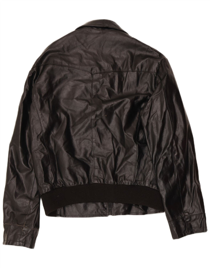 Vintage Mens Leather Jacket UK 42 XL Black Leather