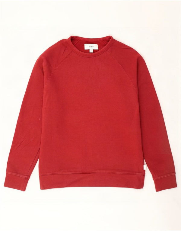 Marks & Spencer Mens Sweatshirt Jumper Small Red Cotton