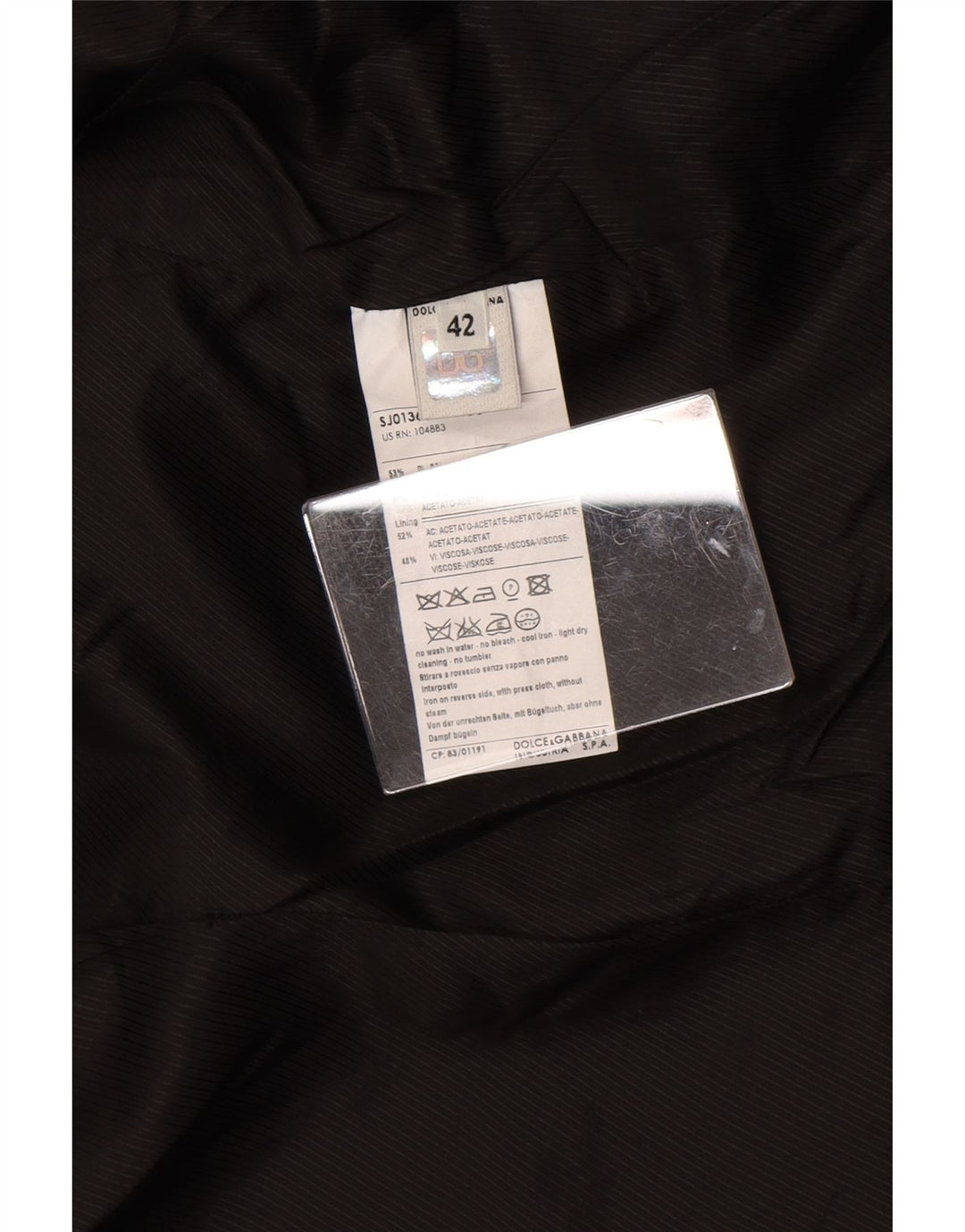 Dolce & Gabbana Womens 2 Button Blazer Jacket IT 42 Medium Black Polyester