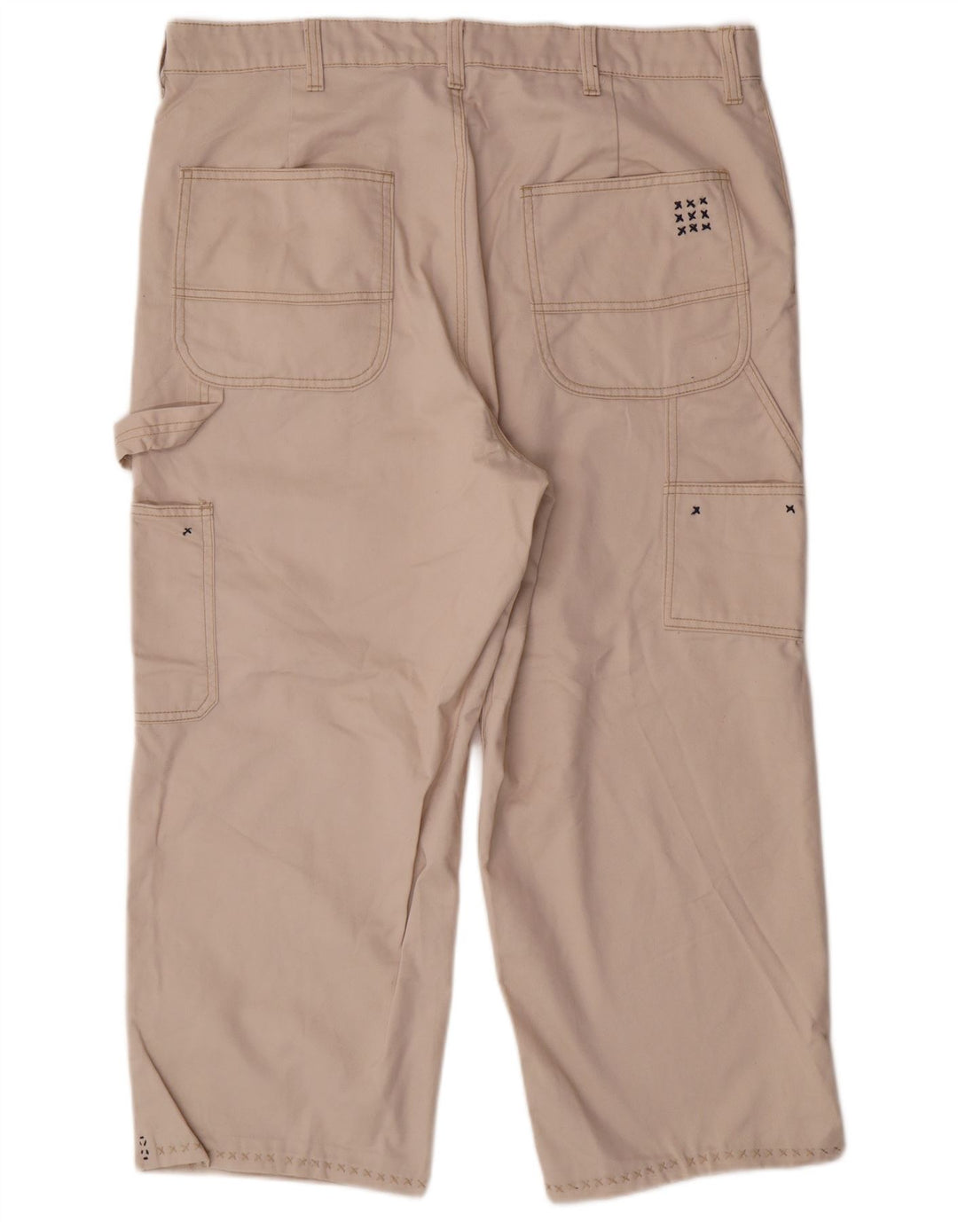 JACK & JONES Mens Cargo Cropped Trousers W36 L23  Beige Polyester