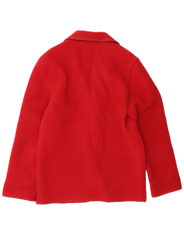 Genny Womens 3 Button Oversized Blazer Jacket UK 10 Small Red Wool