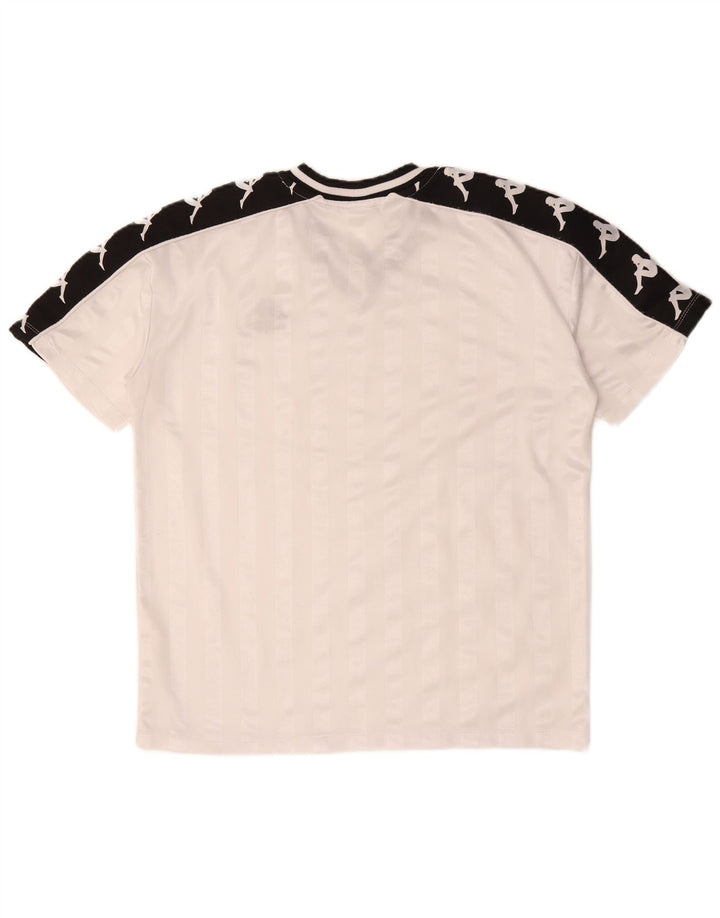 KAPPA Mens Graphic T-Shirt Top Medium White Colourblock Polyester