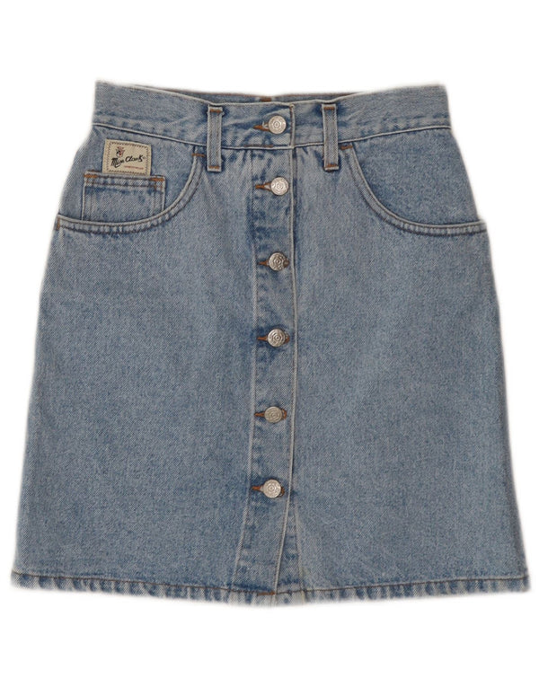 Vintage Womens Denim Skirt IT 40 Small W25 Blue Cotton