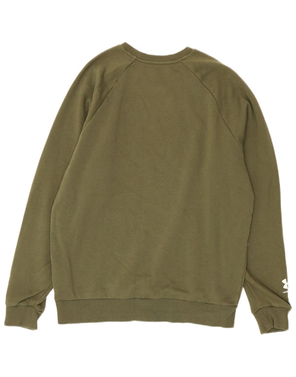 Under Armour Mens Graphic Sweatshirt Jumper Medium Khaki Cotton