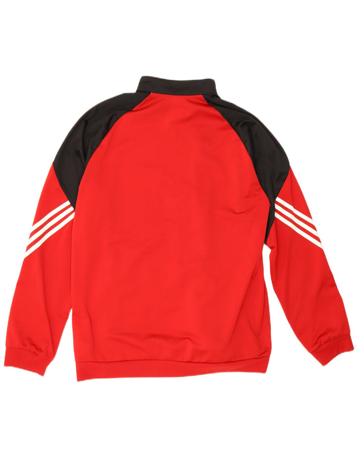 Adidas Mens Tracksuit Top Jacket XL Red Colourblock Polyester