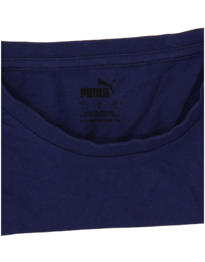 Puma Mens Graphic T-Shirt Top Large Blue