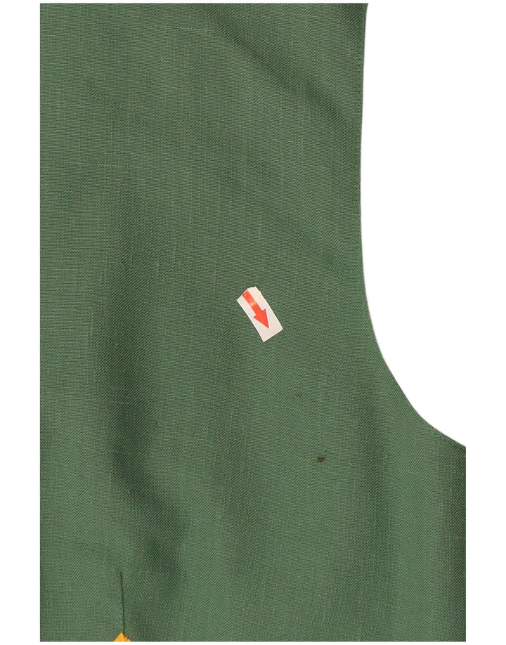 Vintage Womens Waistcoat IT 48 XL Green Polyester