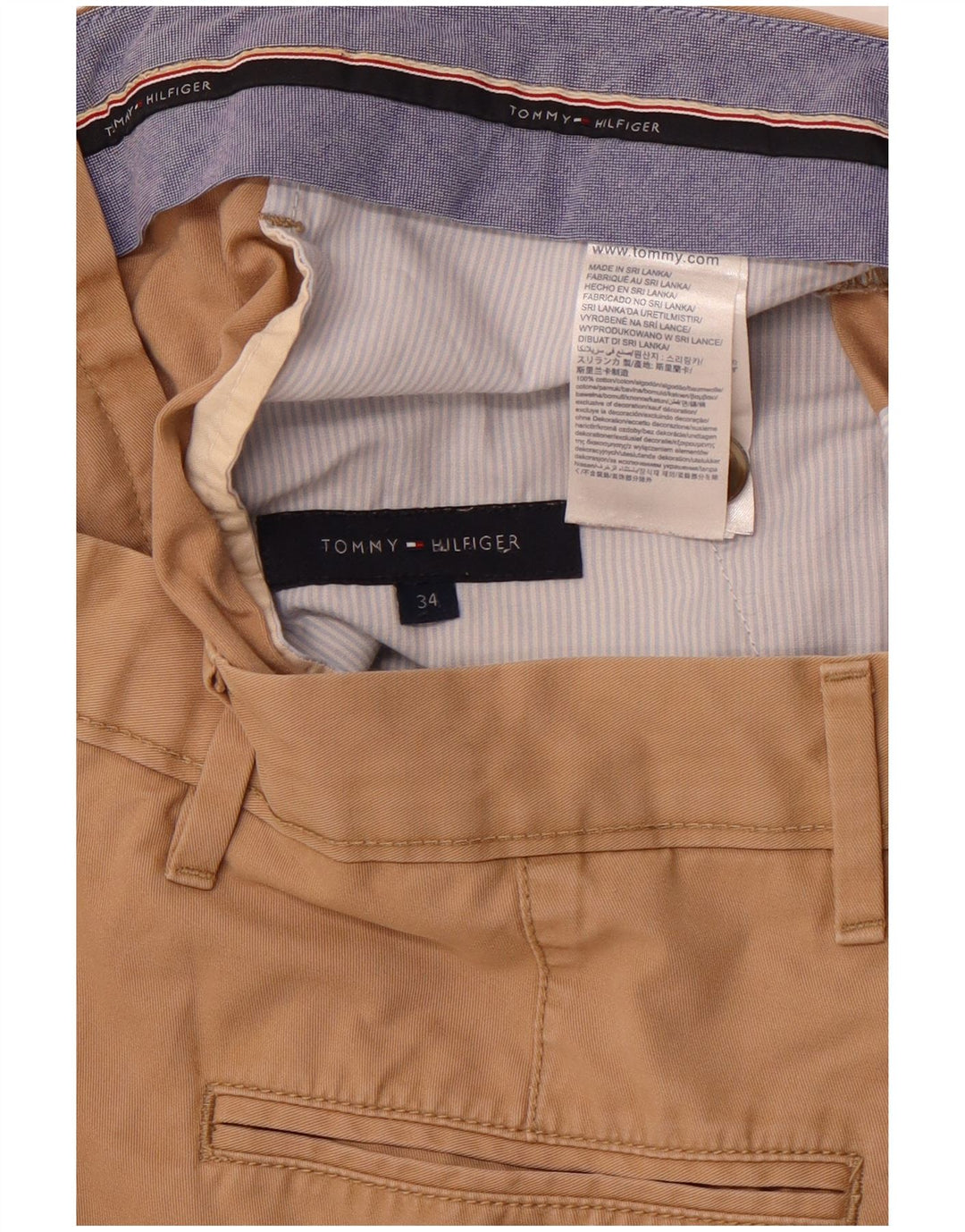TOMMY HILFIGER Mens Chino Shorts W34 Large  Beige Cotton