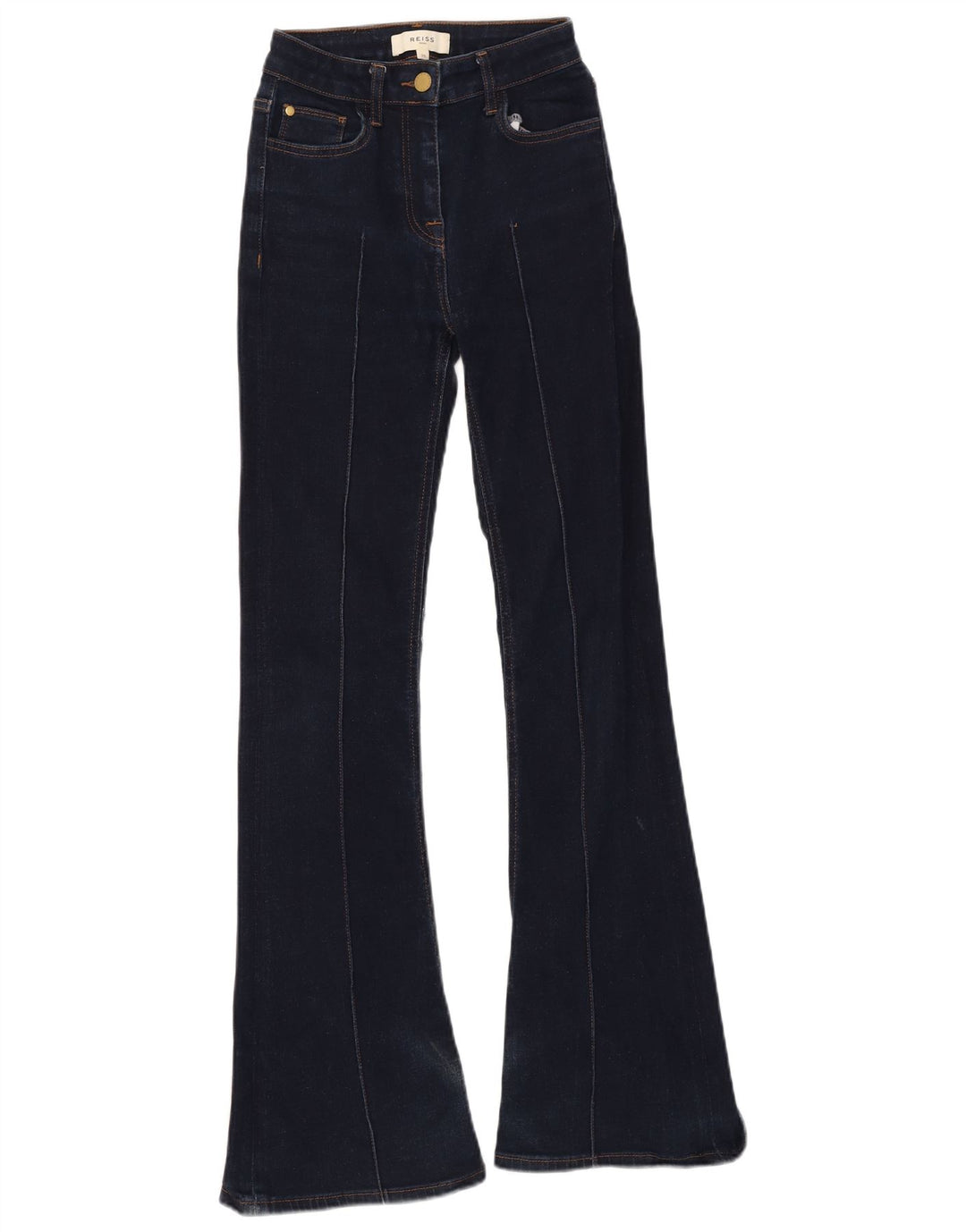 Reiss Womens Flared Jeans W25 L31 Navy Blue Cotton