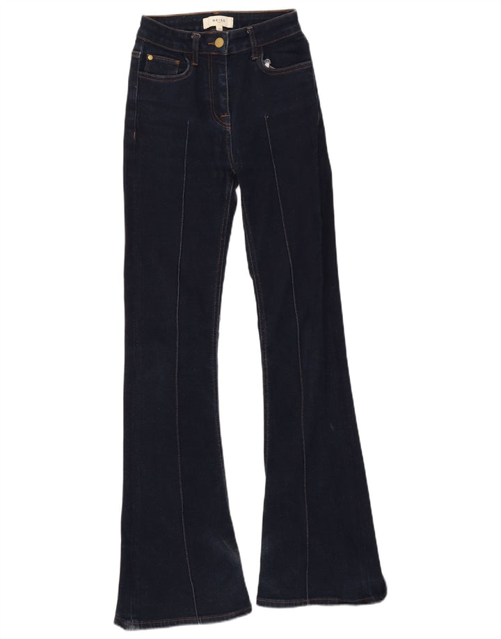 Reiss Womens Flared Jeans W25 L31 Navy Blue Cotton