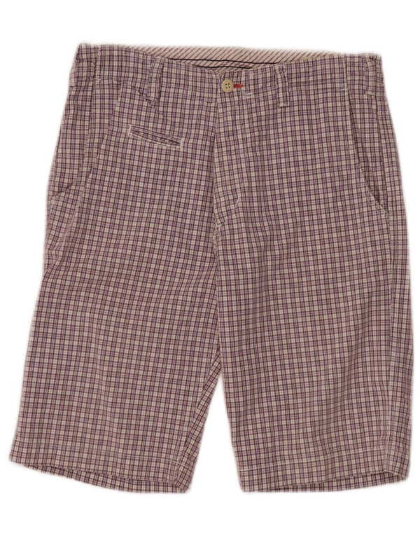 Mason's Mens Casual Shorts IT 44 XS W30 Purple Check Cotton
