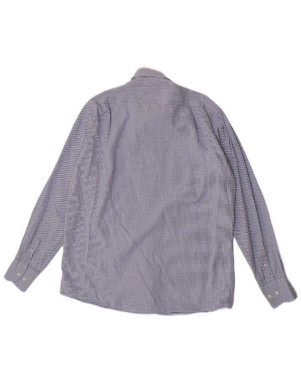 Trussardi Mens Shirt Size 41 42 Large Blue Check