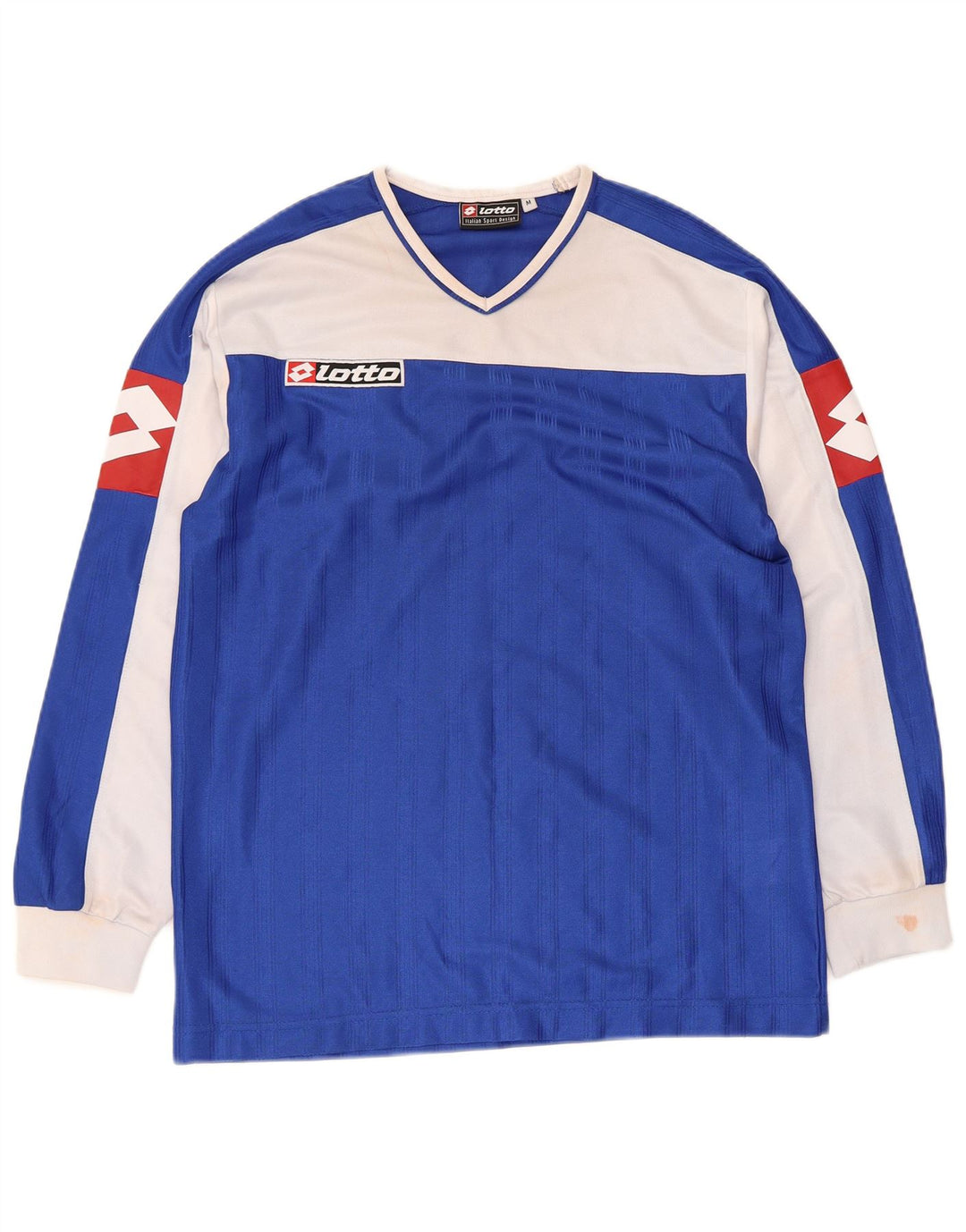 Lotto Mens Graphic Top Long Sleeve Medium Navy Blue Colourblock Polyester