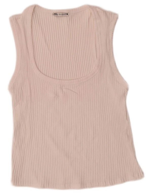 Zara Womens Vest Top UK 12 Medium Off White