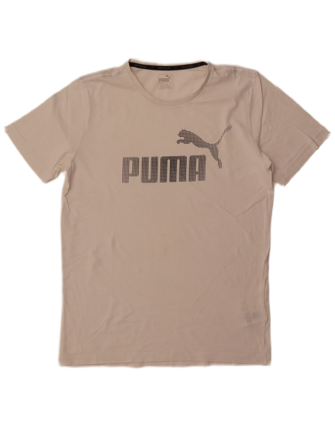 Puma Mens Graphic T-Shirt Top Medium White Cotton