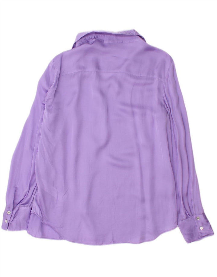 MASSIMO DUTTI Womens Oversized Shirt EU 38 Small Purple Viscose