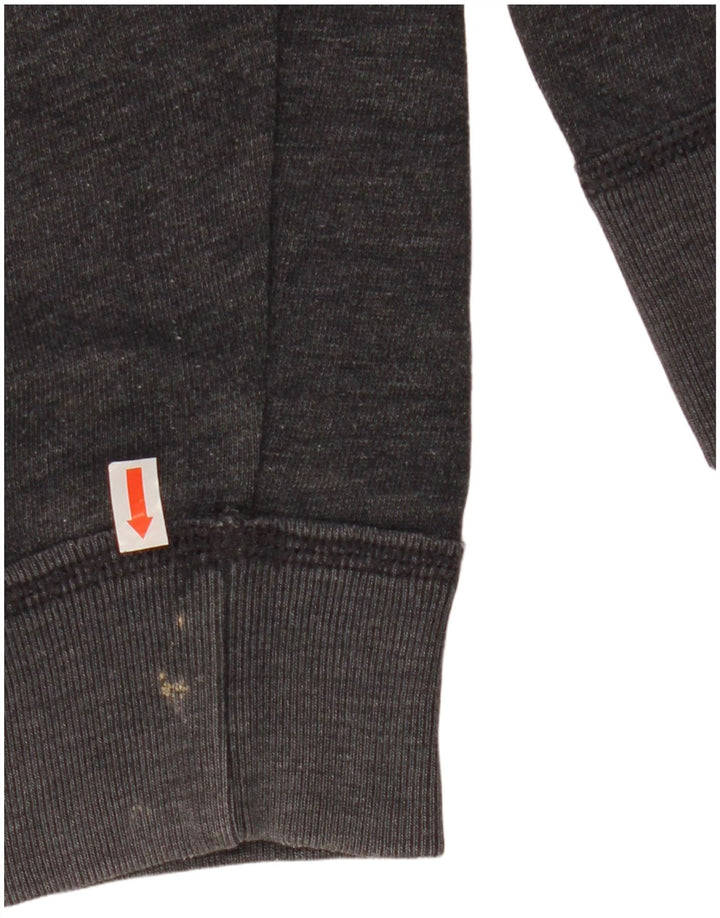 HOLLISTER Mens Graphic Zip Hoodie Sweater Medium Grey Cotton