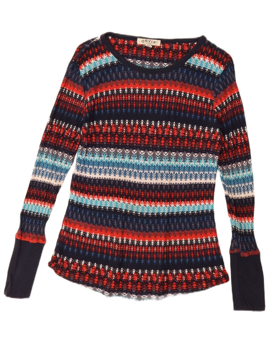 ORVIS Womens Boat Neck Jumper Sweater UK 14 Large Multicoloured Striped