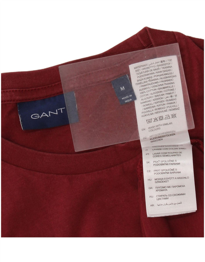 Gant Womens T-Shirt Top Medium Burgundy Cotton