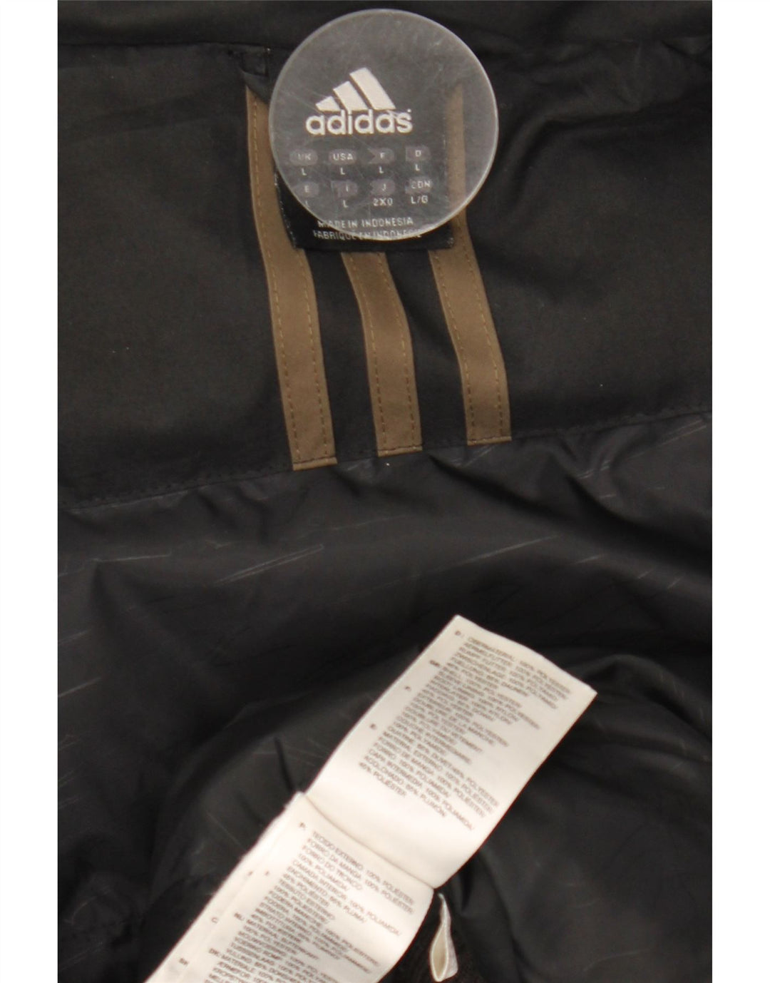 Adidas Mens Bomber Jacket UK 40 Large Black Polyester