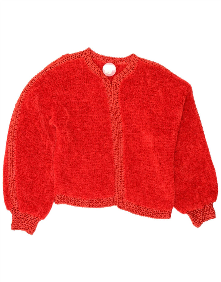 Vintage Womens Cardigan Sweater UK 14 Medium Red Acrylic