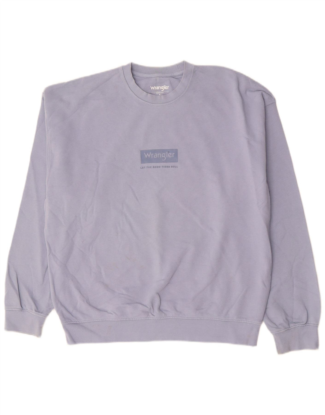 WRANGLER Mens Loose Fit Graphic Sweatshirt Jumper Small Blue Cotton