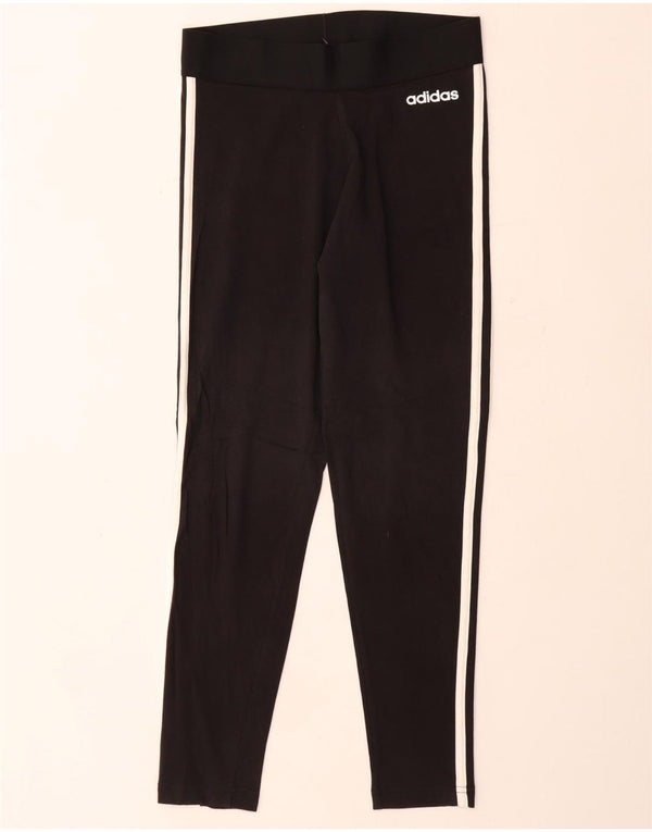 ADIDAS Womens Leggings UK 8/10 Small  Black Cotton